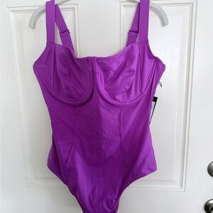 TR3 Purple One-Piece Swimsuit with Underwire Support